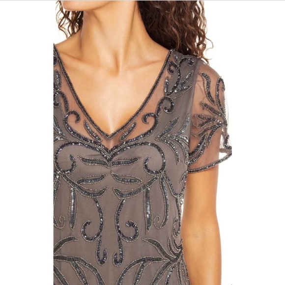 Pizarro Nights | Illusion Beaded Mesh Gown - Picture 4 of 12